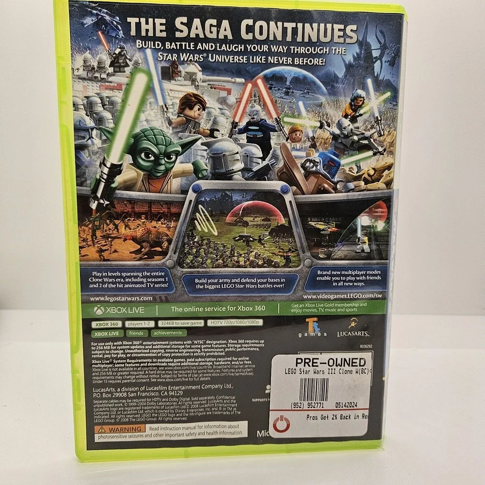 LEGO Star Wars III‎ The Clone Wars Xbox 360 Platinum Hits Complete